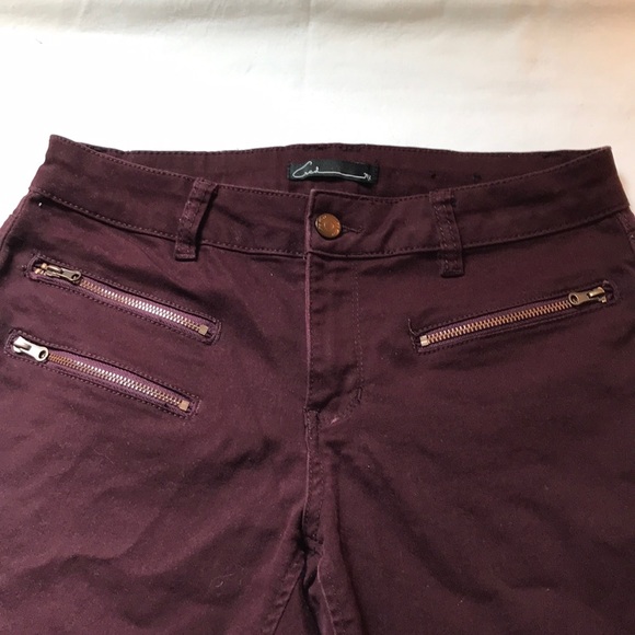 Burgundy stretchy skinny dress pants - Picture 3 of 5